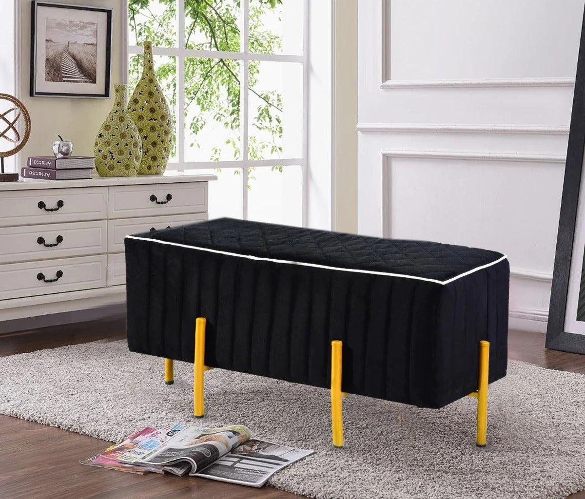 2 Seater Luxury Printed Stool With Steel Stand -1185 - 92Bedding