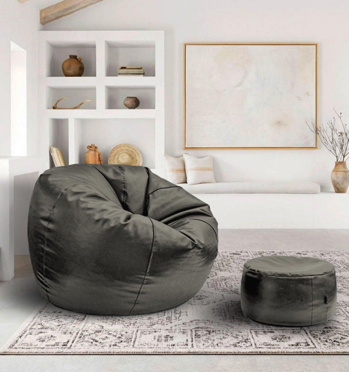 GREY - PUFFY BEAN BAG - 92Bedding
