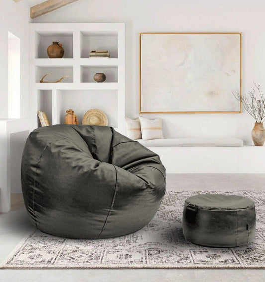 GREY - PUFFY BEAN BAG - 92Bedding