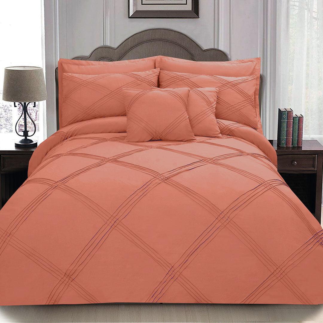 8 pcs 3 Row Cross Pleated Duvet Set - Katha - 92Bedding