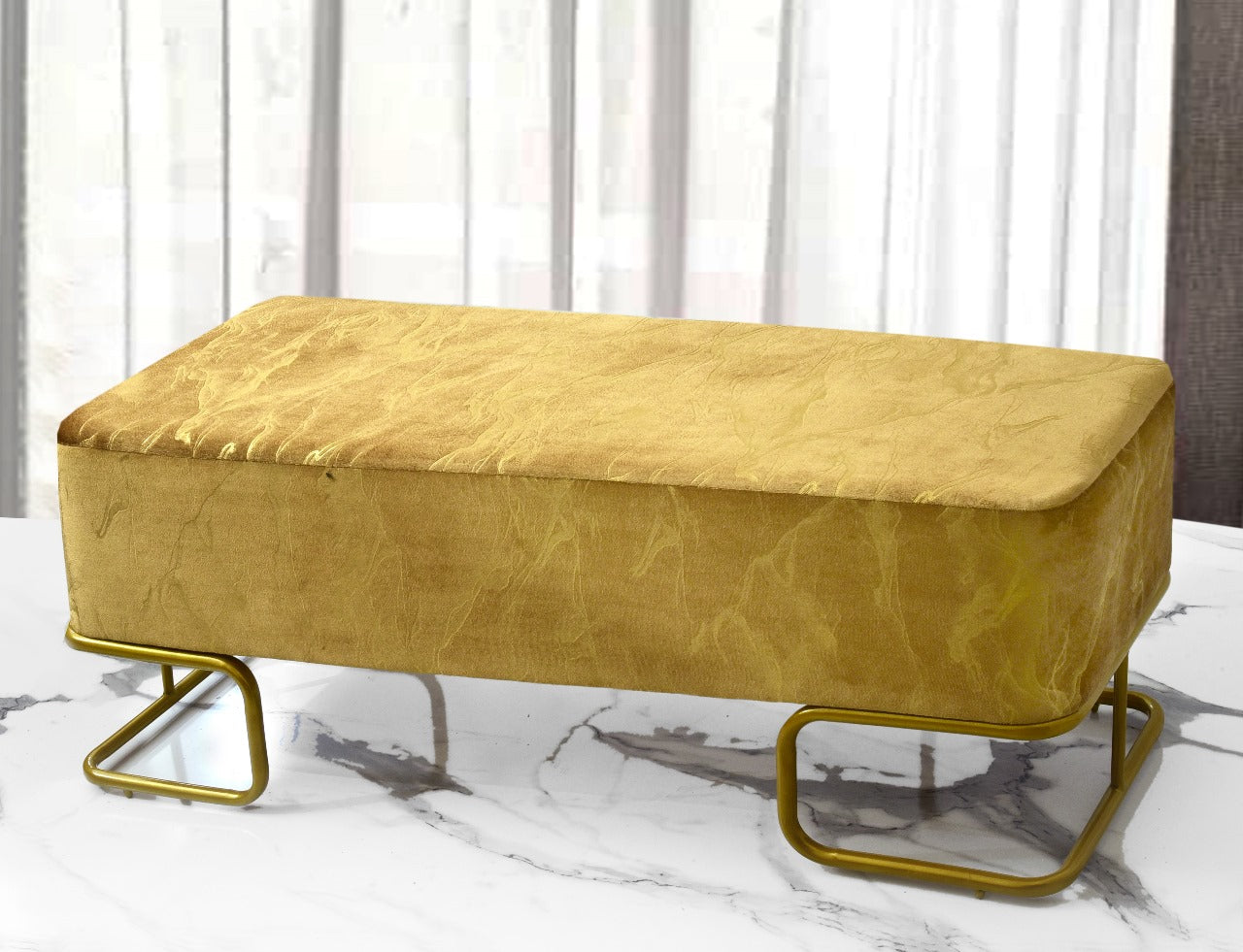 3 Seater Luxury Sprinkle Shade Wooden Stool With Steel Stand -1286