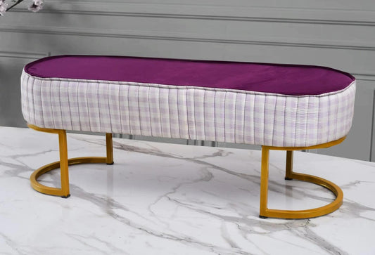 3 Seater Luxury Velvet Stool With Steel Stand -1161 - 92Bedding