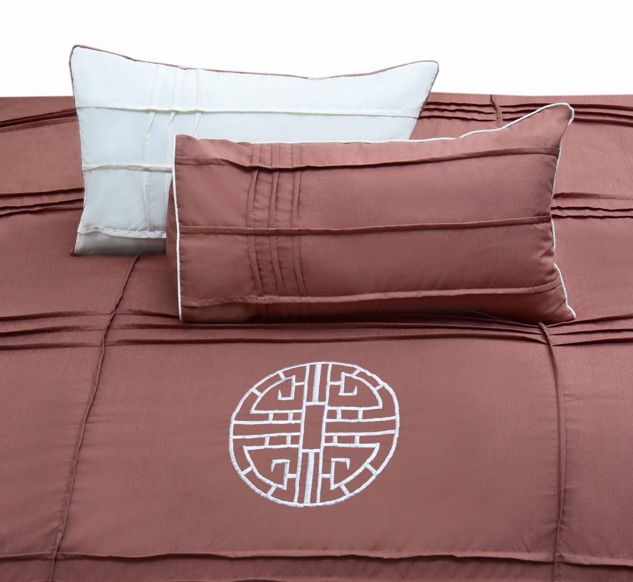 9 Pc's Pleated Embroidered & Corded Duvet Katha - 92Bedding