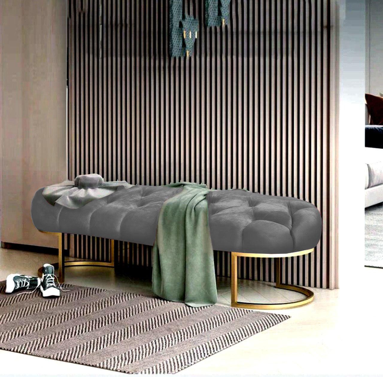 Luxury 3 Seater Ottoman Steel Stool -999 - 92Bedding