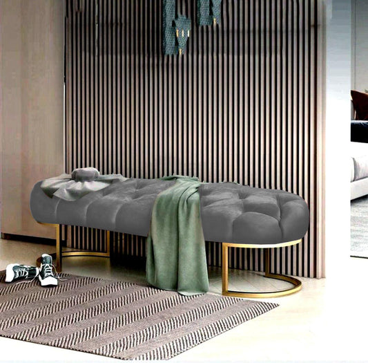 Luxury 3 Seater Ottoman Steel Stool -999 - 92Bedding