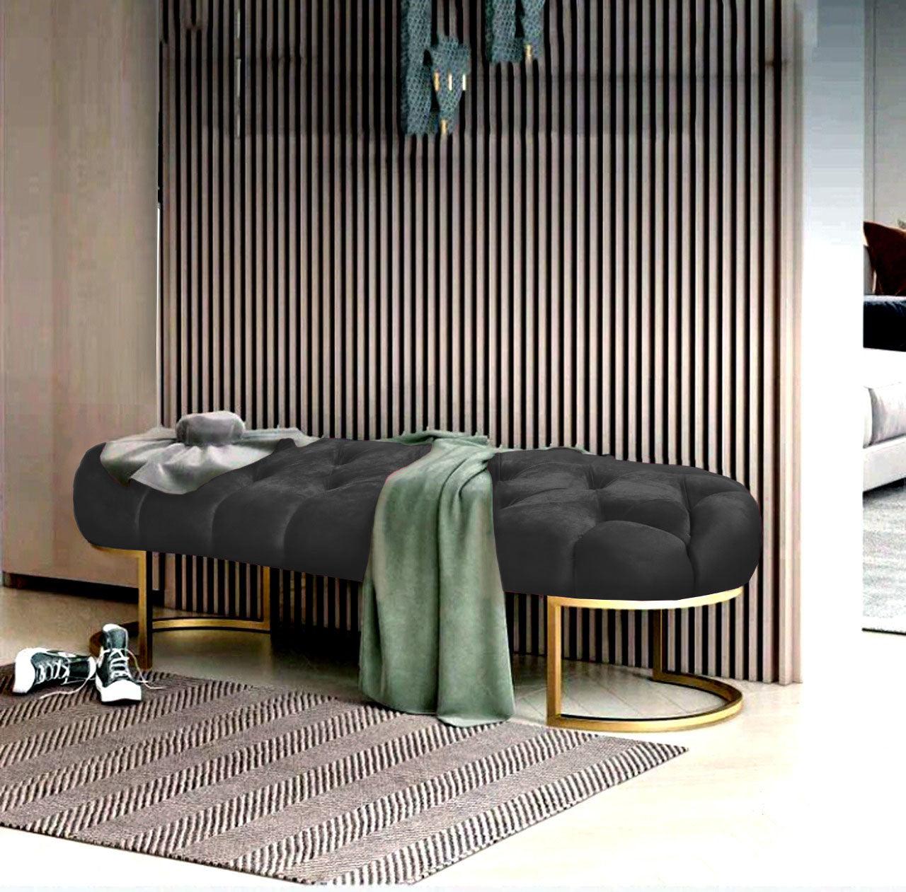 Luxury 3 Seater Ottoman Steel Stool -998 - 92Bedding