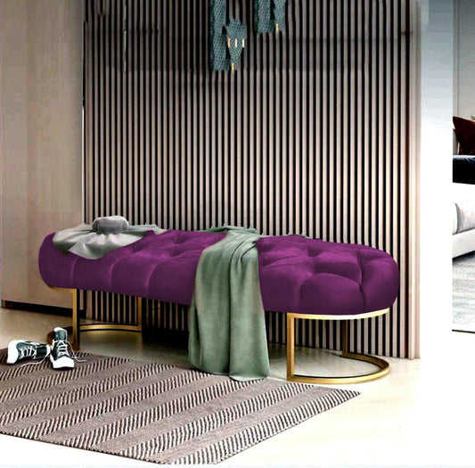 Luxury 3 Seater Ottoman Steel Stool -996 - 92Bedding