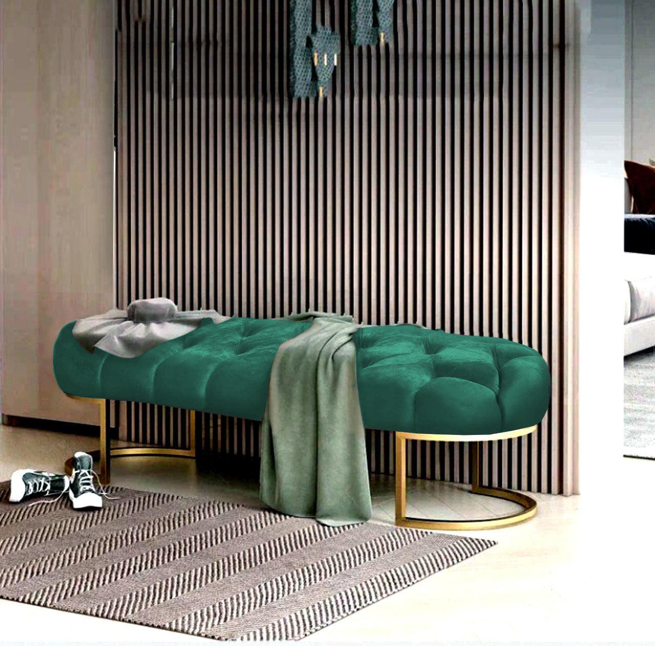 Luxury 3 Seater Ottoman Steel Stool -995 - 92Bedding