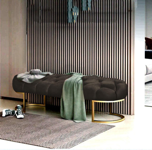 Luxury 3 Seater Ottoman Steel Stool -993 - 92Bedding