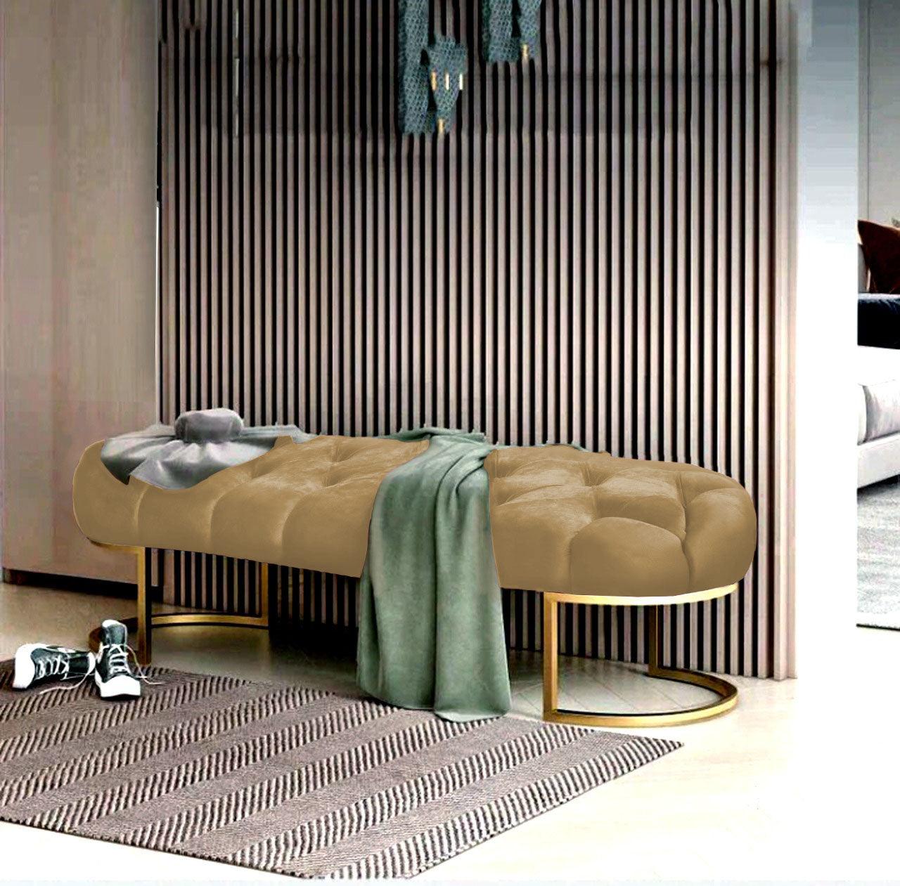 Luxury 3 Seater Ottoman Steel Stool -994 - 92Bedding