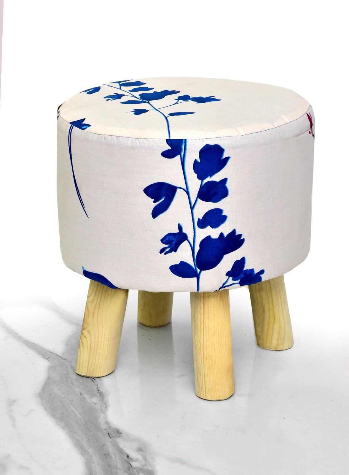 Wooden stool Printed Round Shape- 1237 - myhomestyle.pk