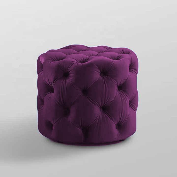 Living Room Velvet Ottoman Stool-678 - 92Bedding