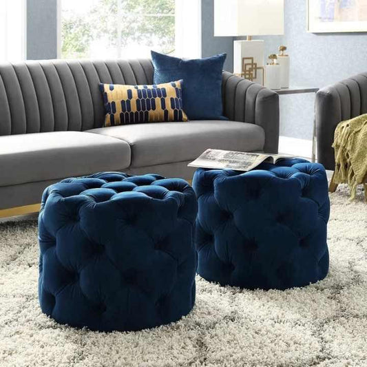 Living Room Velvet Ottoman Stool-673 - 92Bedding