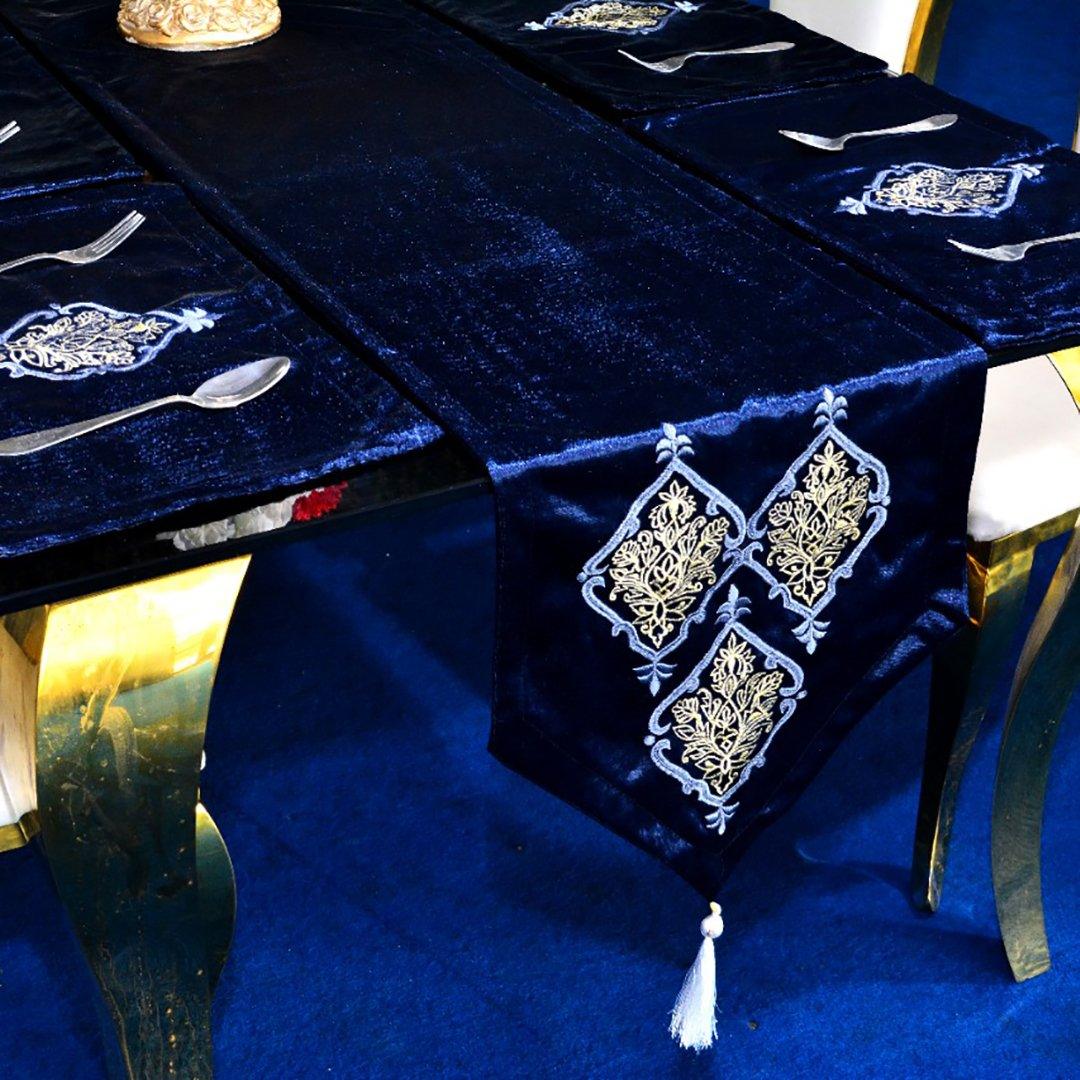 7 pcs Embroidered Table Runner Set With Place Mats 06 - 92Bedding