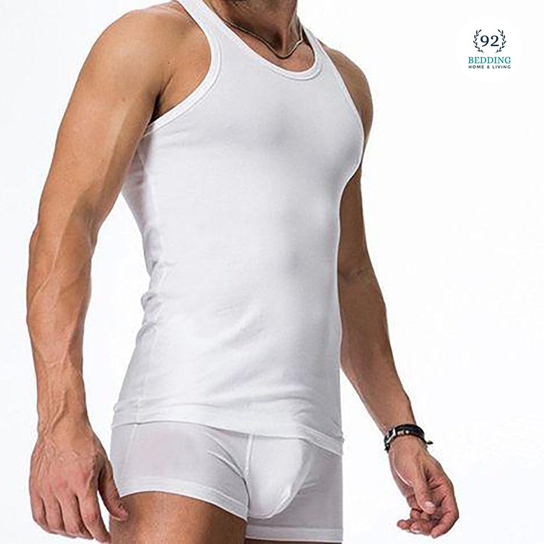 Pack Of 3 Cotton Vests White - 92Bedding