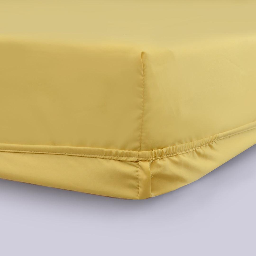 5 Pc's Baratta Stitched Fitted Sheet Set Yellow - 92Bedding