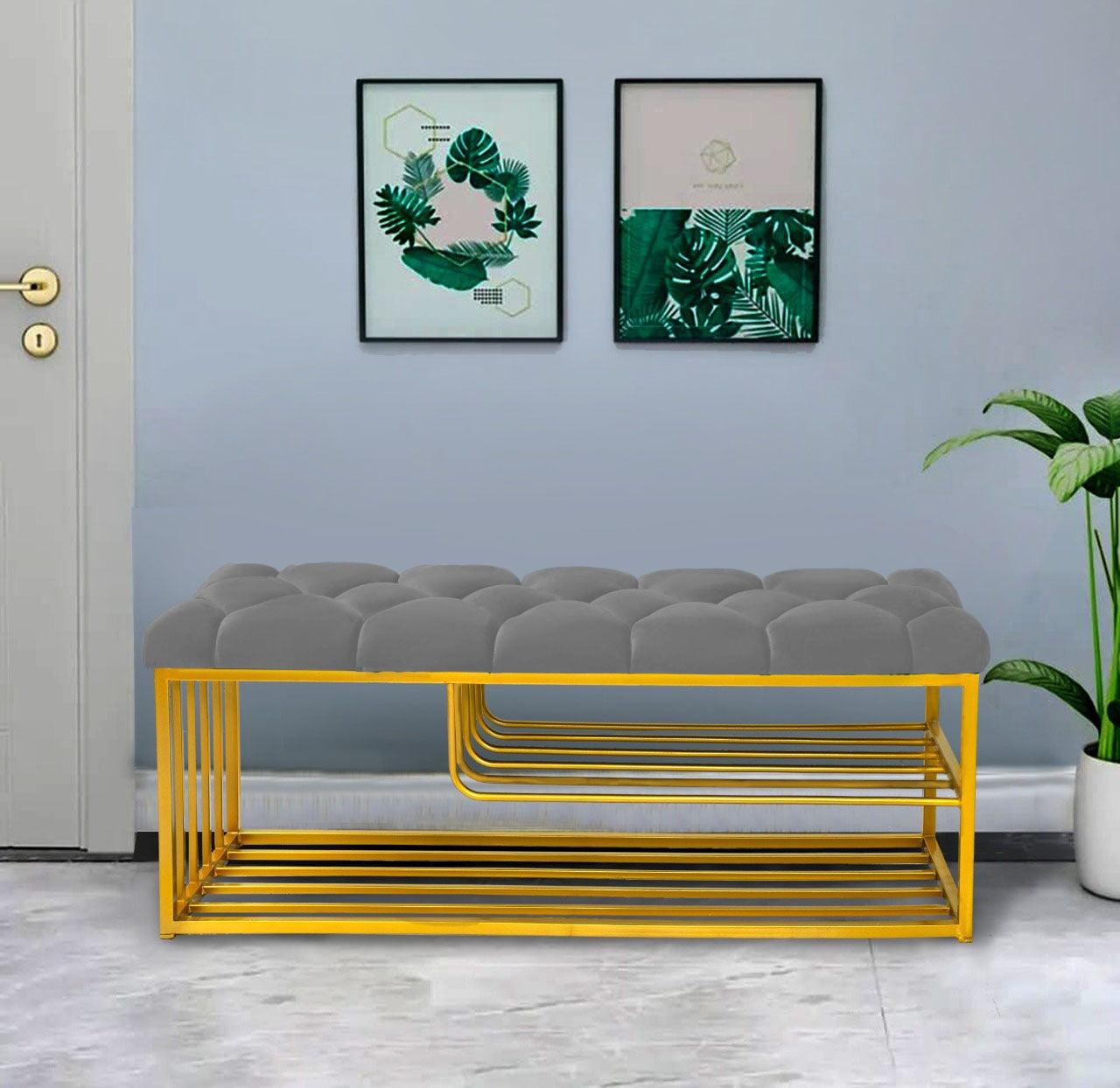 Luxury 3 Seater Stool With Shoe Rack -1045 - 92Bedding