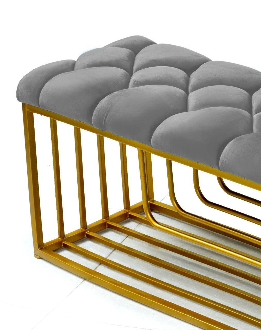 Luxury 3 Seater Stool With Shoe Rack -1045 - 92Bedding