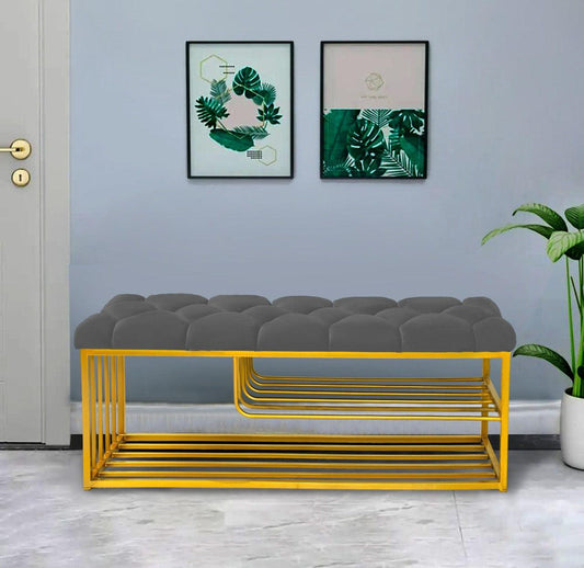 Luxury 3 Seater Stool With Shoe Rack -1044 - 92Bedding