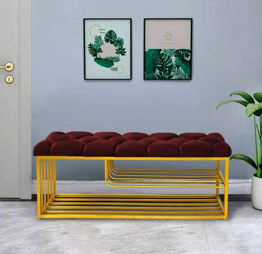 Luxury 3 Seater Stool With Shoe Rack -1040 - 92Bedding