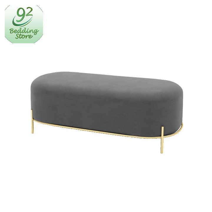 3 Seater Luxury Velvet Stool With Steel Stand -1056 - 92Bedding
