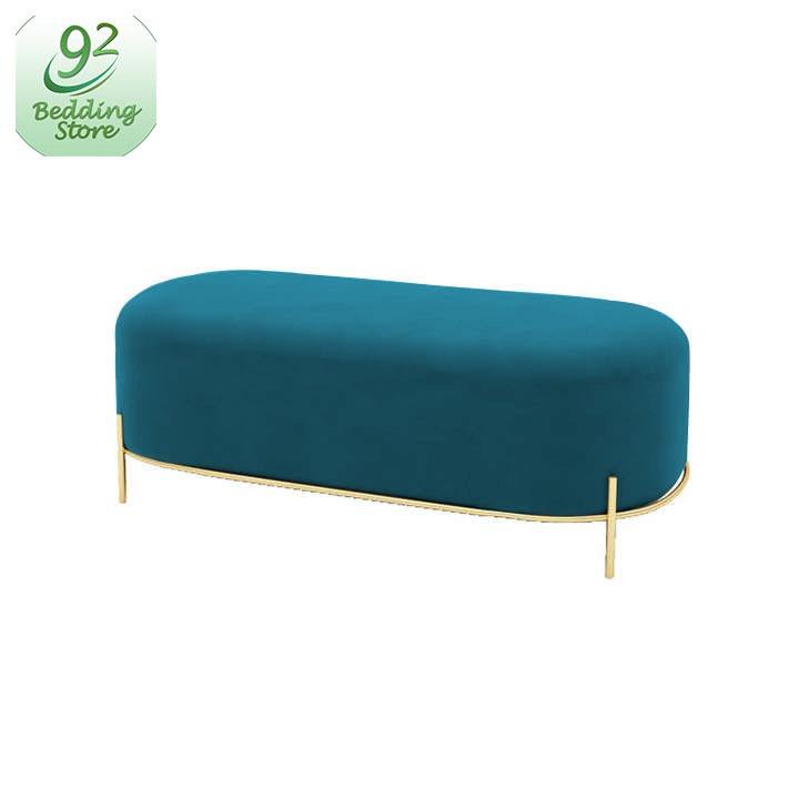 3 Seater Luxury Velvet Stool With Steel Stand -1056 - 92Bedding