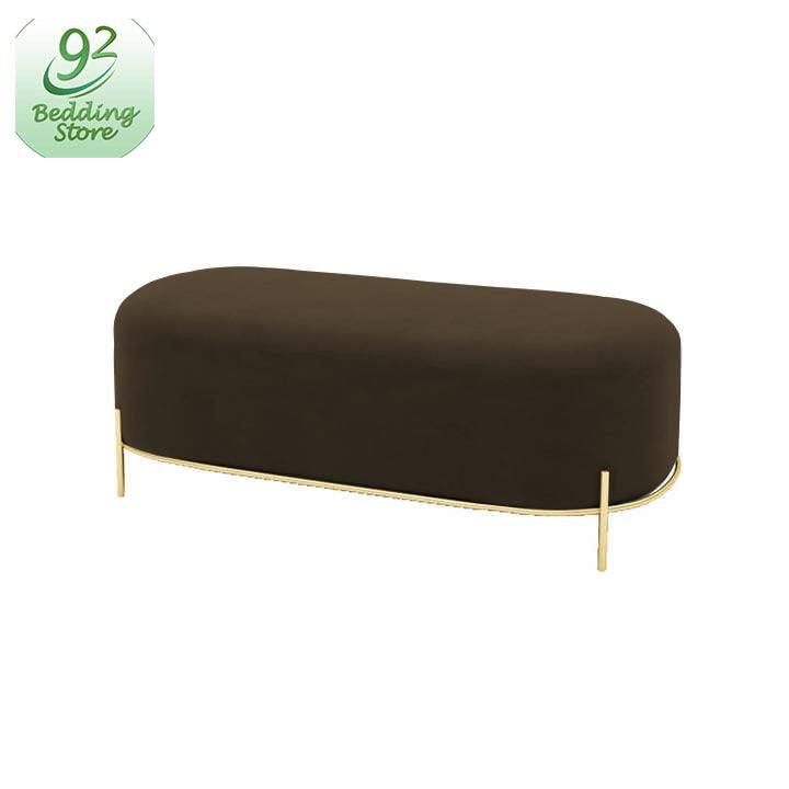 3 Seater Luxury Velvet Stool With Steel Stand -1056 - 92Bedding