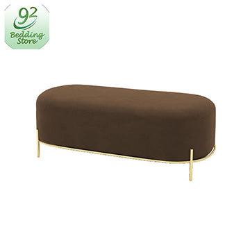 3 Seater Luxury Velvet Stool With Steel Stand -1056 - 92Bedding