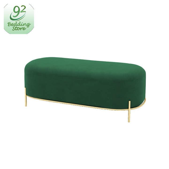 3 Seater Luxury Velvet Stool With Steel Stand -1056 - 92Bedding