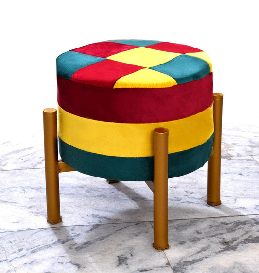 Velvet Drone Shape Stool With Metal Stand -1049 - 92Bedding