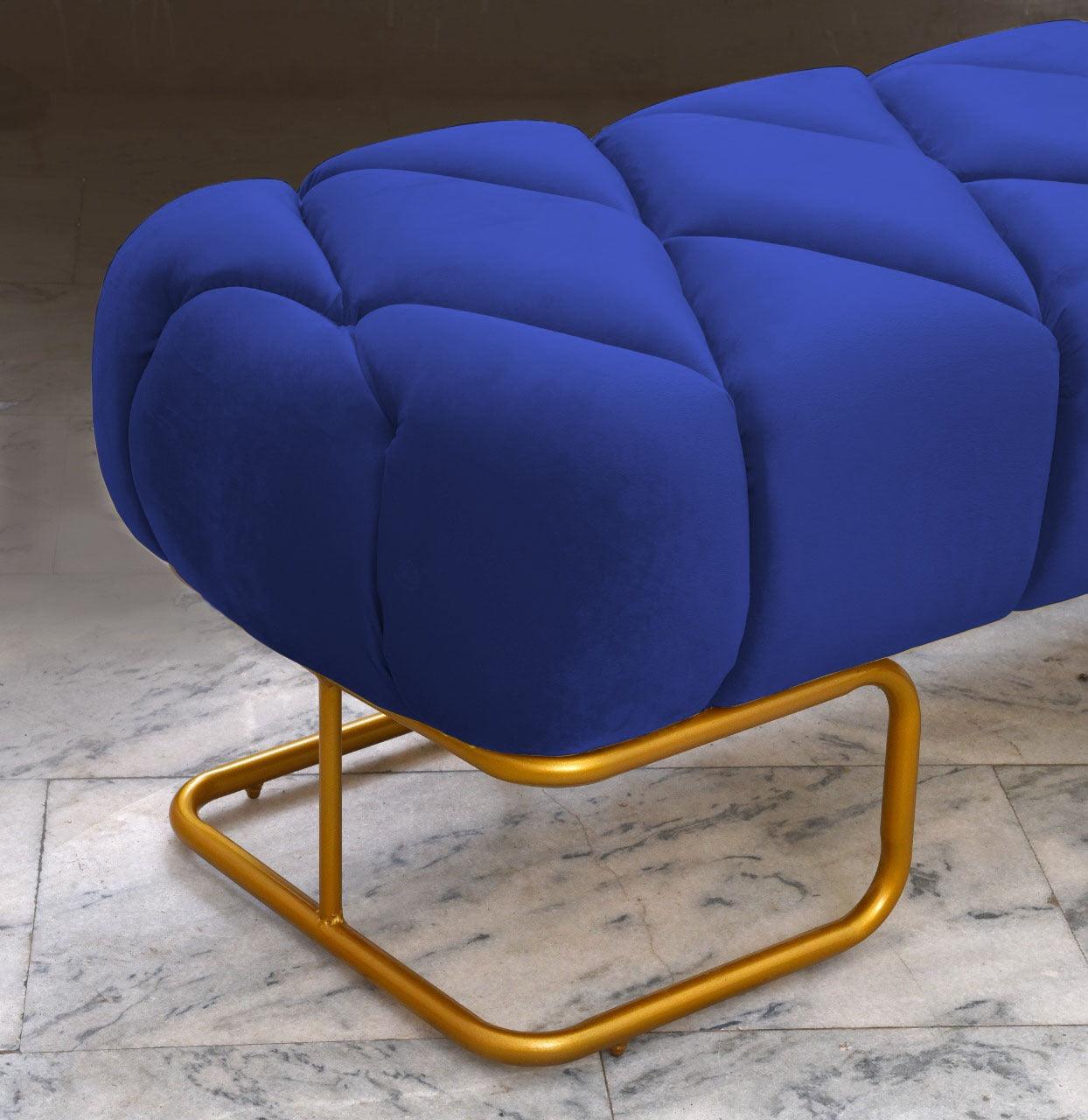 Luxury 3 Seater Poufy Steel Stool With Steel Frame -1054 - 92Bedding