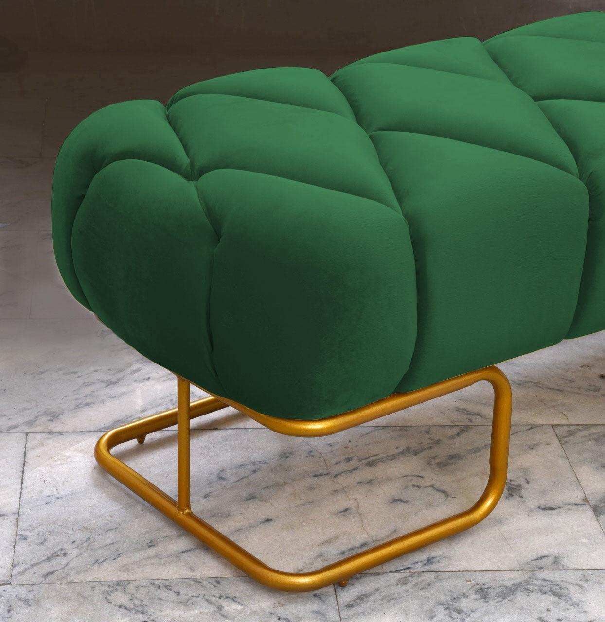 Luxury 3 Seater Poufy Steel Stool With Steel Frame -1052 - 92Bedding