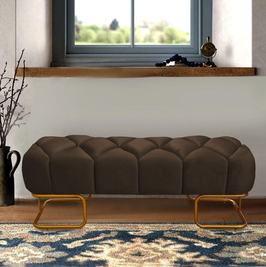 Luxury 3 Seater Poufy Steel Stool With Steel Frame -1051 - 92Bedding