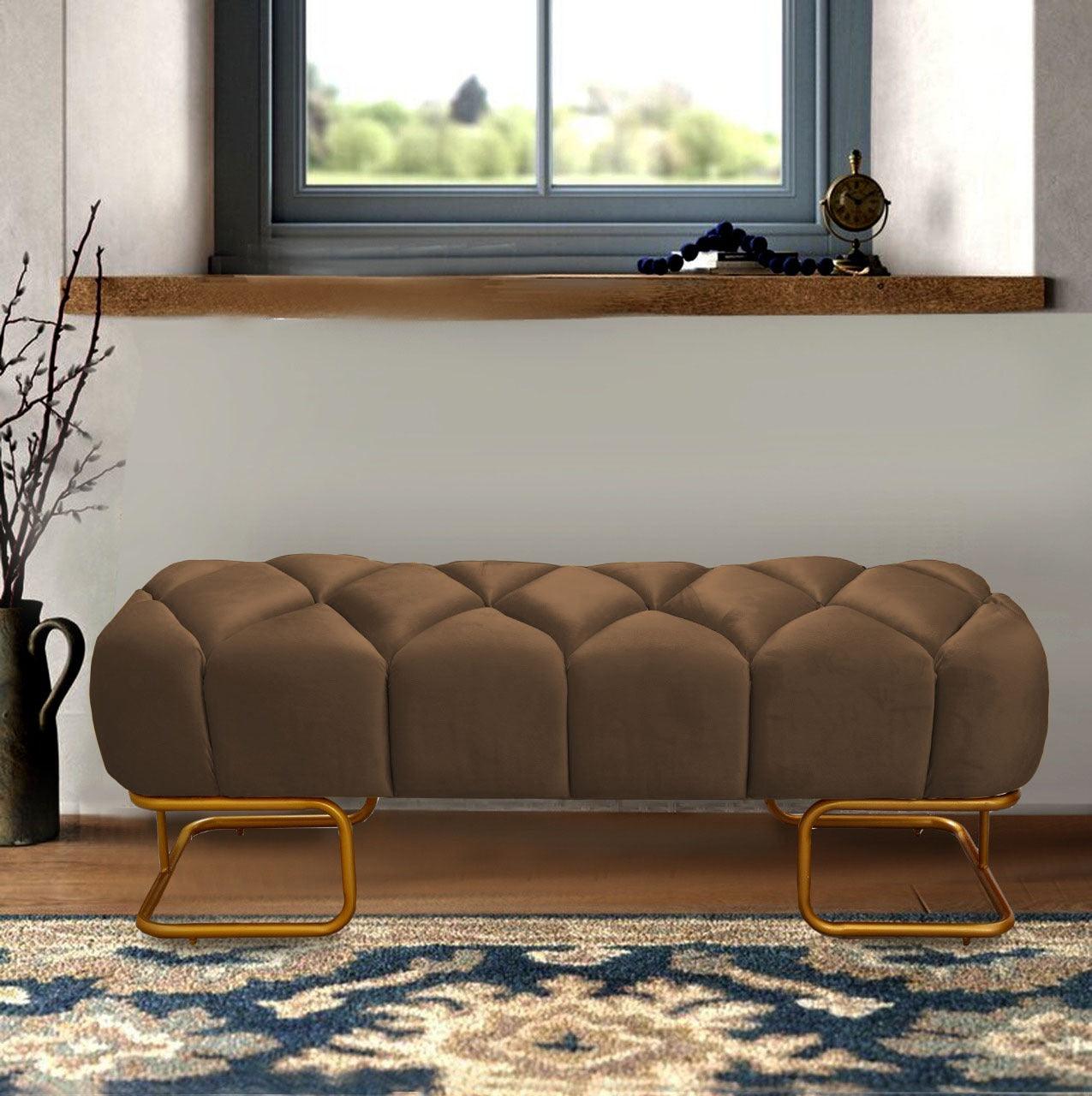 Luxury 3 Seater Poufy Steel Stool With Steel Frame -1050 - 92Bedding