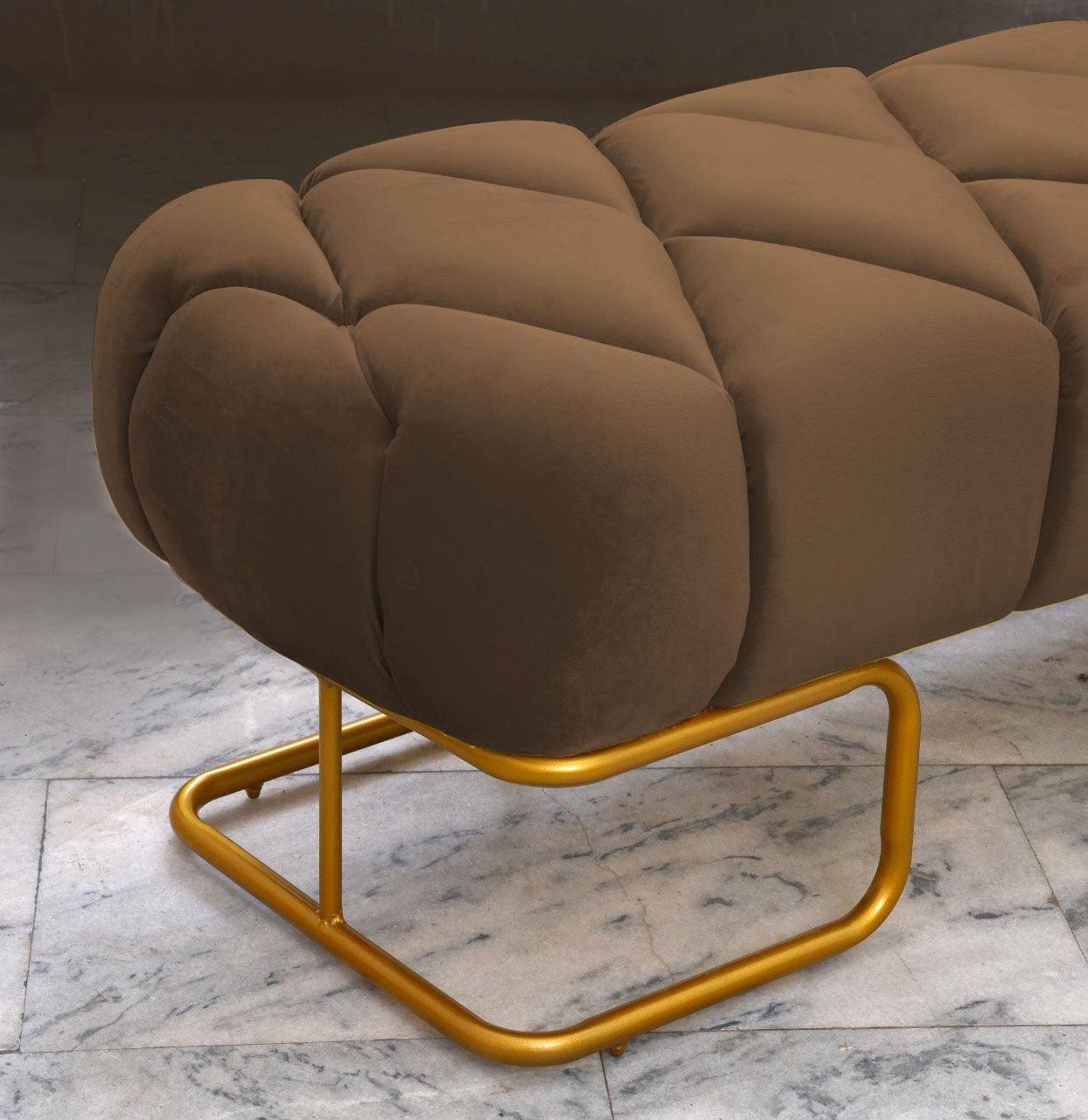 Luxury 3 Seater Poufy Steel Stool With Steel Frame -1050 - 92Bedding