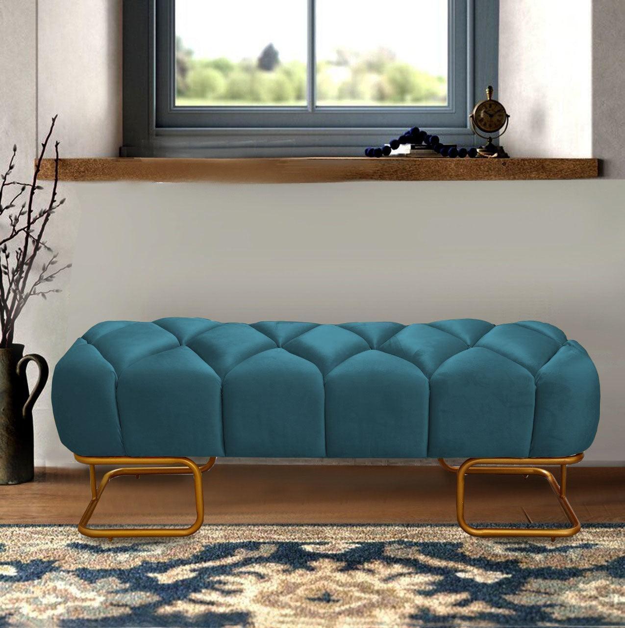 Luxury 3 Seater Poufy Steel Stool With Steel Frame -1049 - 92Bedding