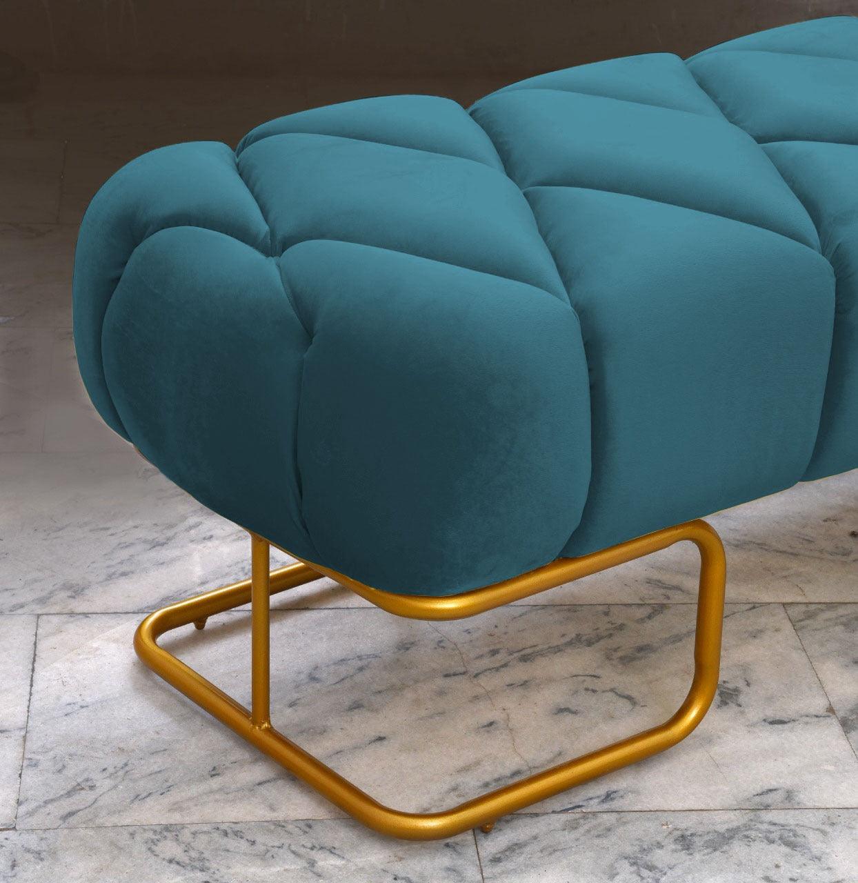 Luxury 3 Seater Poufy Steel Stool With Steel Frame -1049 - 92Bedding