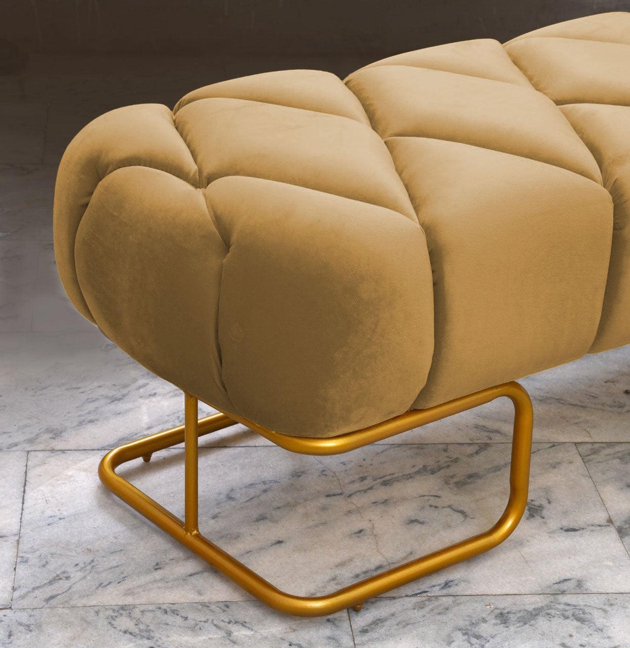 Luxury 3 Seater Poufy Steel Stool With Steel Frame -1047 - 92Bedding