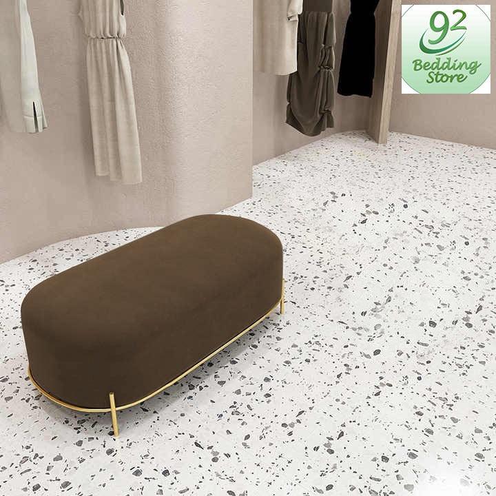 3 Seater Luxury Velvet Stool With Steel Stand -1056 - 92Bedding
