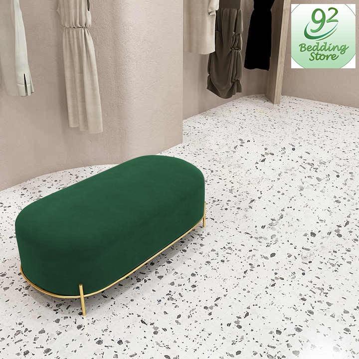 3 Seater Luxury Velvet Stool With Steel Stand -1056 - 92Bedding
