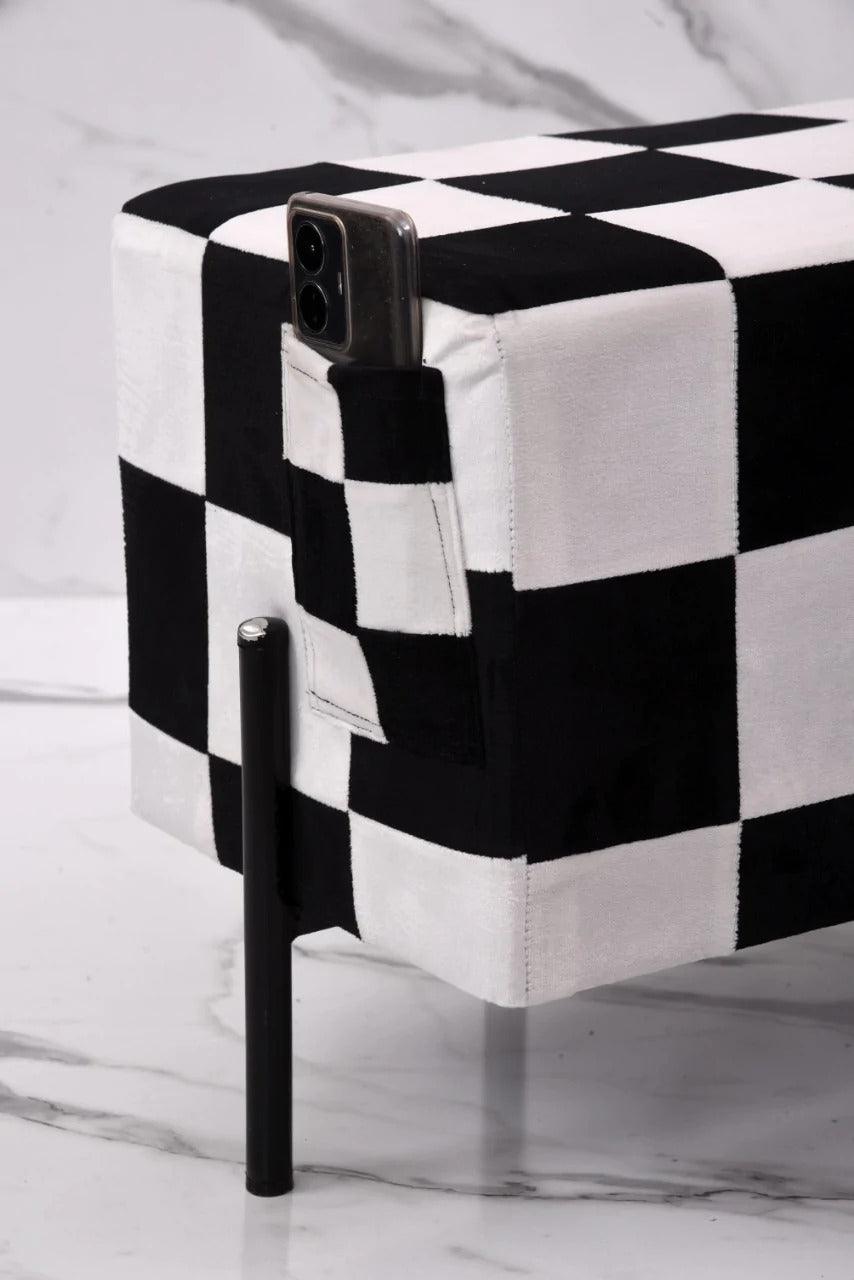 Wooden stool 2 Seater Pocket With Steel Stand -1097 - 92Bedding