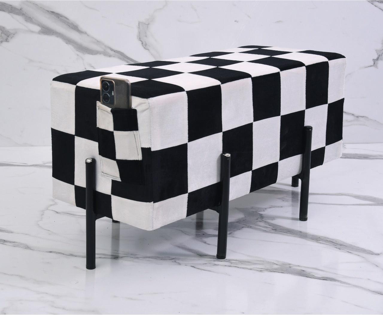 Wooden stool 2 Seater Pocket With Steel Stand -1097 - 92Bedding