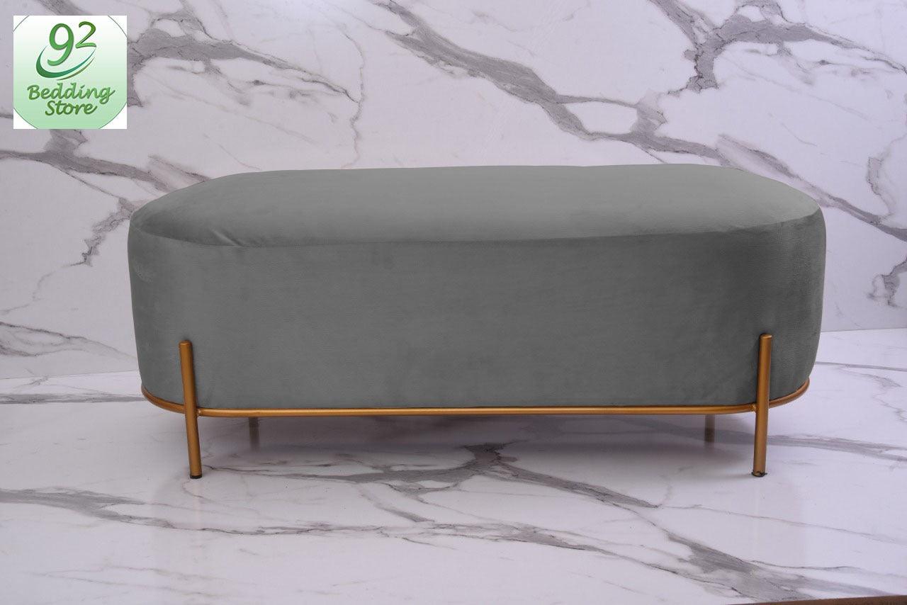 3 SEATER LUXURY VELVET STOOL WITH STEEL STAND -1056 - 92Bedding