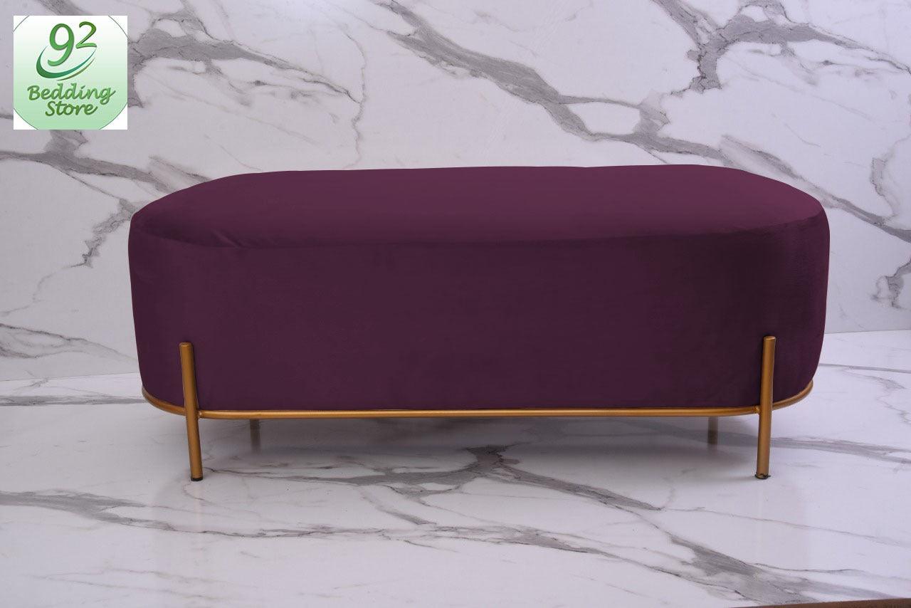 3 SEATER LUXURY VELVET STOOL WITH STEEL STAND -1056 - 92Bedding