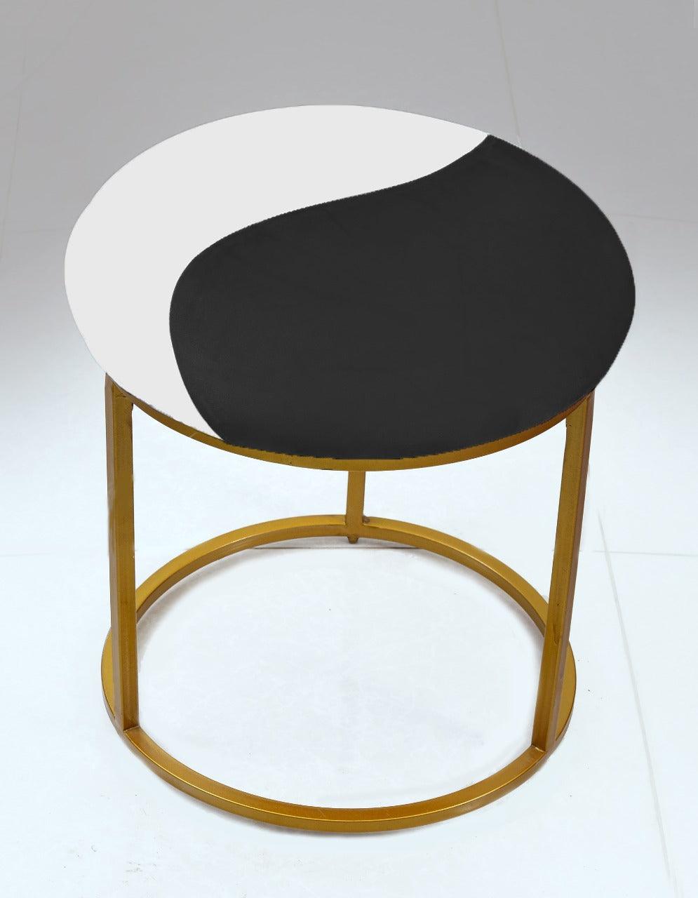 Luxury 2 Shaded Velvet stool With Steel Stand -924 - 92Bedding