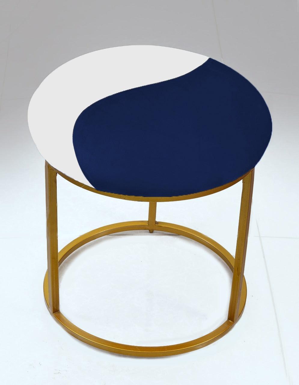 Luxury 2 Shaded Velvet stool With Steel Stand -924 - 92Bedding