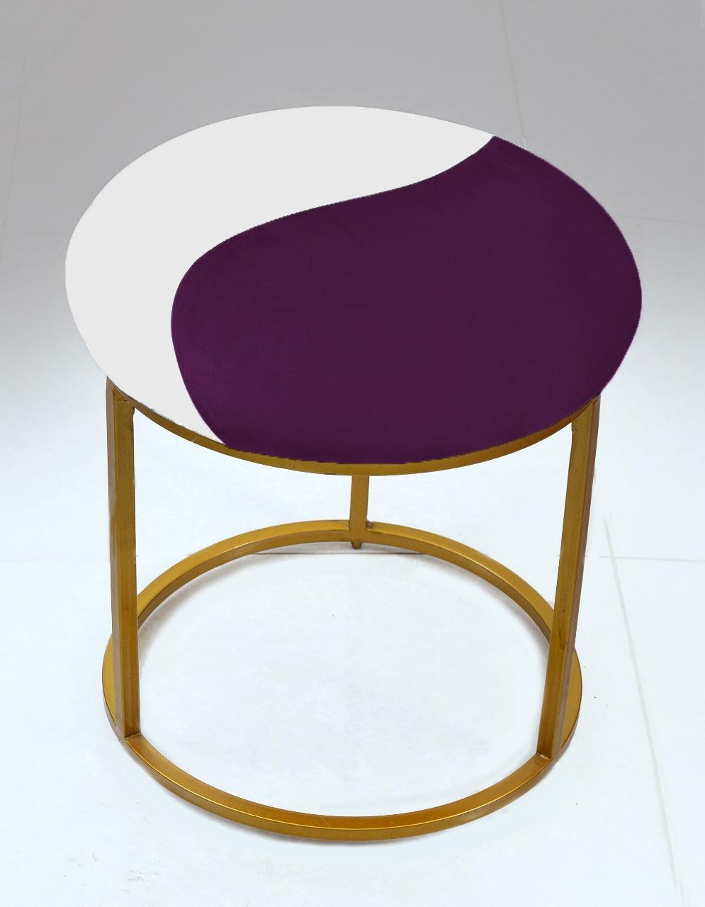 Luxury 2 Shaded Velvet stool With Steel Stand -924 - 92Bedding