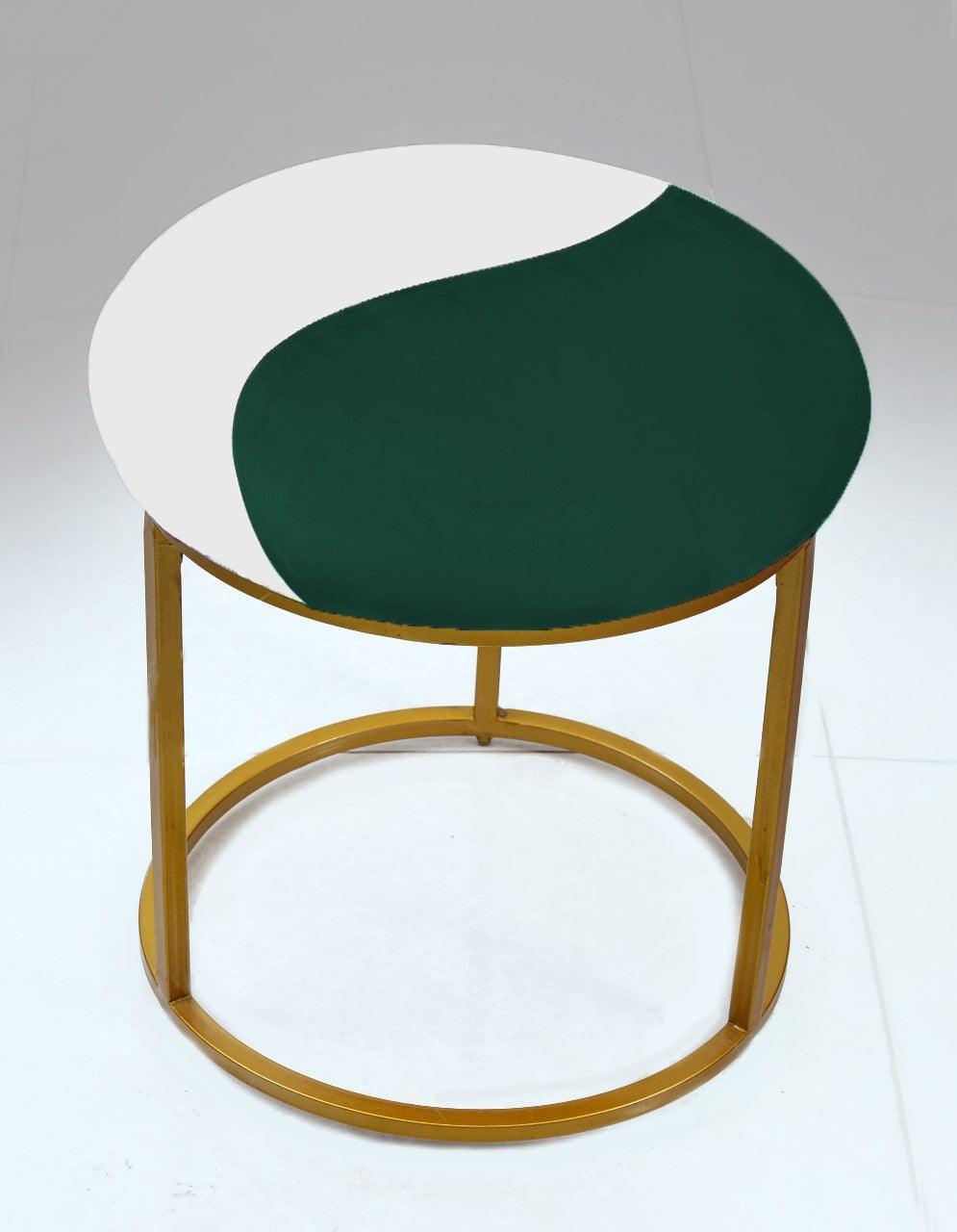Luxury 2 Shaded Velvet stool With Steel Stand -924 - 92Bedding