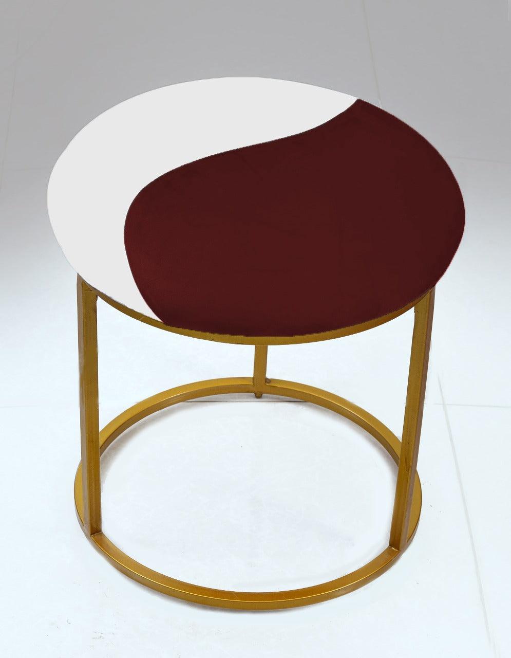 Luxury 2 Shaded Velvet stool With Steel Stand -924 - 92Bedding