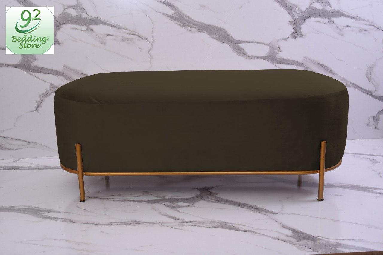 3 SEATER LUXURY VELVET STOOL WITH STEEL STAND -1056 - 92Bedding